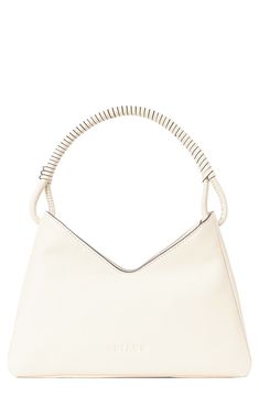 Knotted accents and a wrapped top handle lend modern dimension to a rich leather shoulder bag fitted with an optional crossbody strap for versatile styling. Lined Leather Imported Crossbody Strap, Leather Shoulder Bag, Top Handle, Nordstrom, Shoulder Bag, Cream, Leather