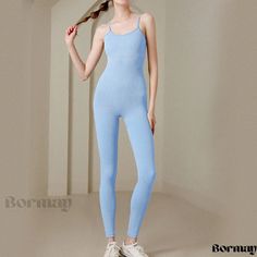 Ladies' Yoga Outfit with Seamless Design and Supportive Cupping Fitness Wear Women, Blue One Piece, Comfortable Bras, Workout Outfit, Athletic Apparel, Active Wear Outfits, Sleeved Romper, Long Sleeve Romper, Yoga Wear