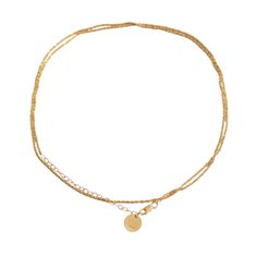 WHEN YOU WANNA CHANGE IT UP WHAT IT IS: A dainty, convertible belly chain with a round disc charm in gold vermeil WHY IT’S SPECIAL: Make a statement with some dainty, but daring body jewelry. Wear it is a wrap necklace, a long necklace or a belly chain! GOOD TO KNOW: Gold vermeil: 18k gold plating over sterling silverDimensions:Extra Small: 26 inches with 3 inches extender chain for a total of 29 inches.Small: 28 inches with 3 inches extender chain for a total of 31 inches.Medium: 30 inches with 3 inches extender chain for a total of 33 inches.Large: 32 inches with 3 inches extender chain for a total of 35 inches.Extra Large: 34 inches with 3 inches extender chain for a total of 37 inches.Sizing in centimeters:Extra Small: 66cm + 8cm extender chain for 74cm total.Small: 71cm + 8cm extender Gold Plated Yellow Gold Coin Necklace With Delicate Chain, Delicate Gold-plated Yellow Gold Coin Necklace, Yellow Gold Plated Coin Necklace With Delicate Chain, Elegant Coin Necklace With Delicate Chain For Layering, Minimalist Yellow Gold Charm Necklace With Double Chain, Dainty Double Chain Yellow Gold Charm Necklace, Dainty Yellow Gold Charm Necklace With Double Chain, Dainty Yellow Gold Double Chain Charm Necklace, Delicate Gold Coin Necklace In 14k Gold