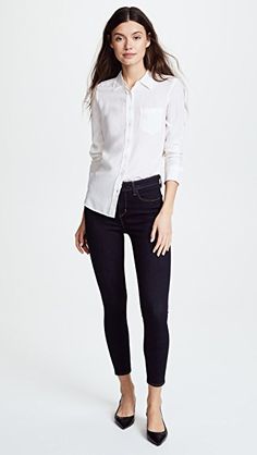 L'AGENCE Margot Skinny Jeans | SHOPBOP Fashion Professional, Womens Professional Fashion, Short Women Fashion, Fashion Makeup, New Arrivals, Autumn Fashion, Womens Shorts, Collar, Makeup