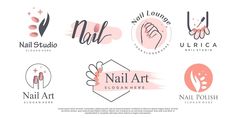 Premium Vector | Nail polish icon set logo design template Studio Logo, Nail Studio, Cute Nail Designs, Logo Design Template, Icon Set, Cute Nails, Design Template, Premium Vector