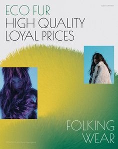 an advertisement for the eco fur high quality royal prices