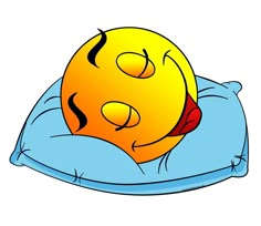 a cartoon character sleeping on top of a pillow with his eyes closed and tongue out