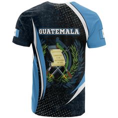 Guatemala T Shirt Guatemalan SpiritDescription Our Unisex T-shirt is made of a premium polyester blend, offering maximum comfort with a soft feel. It boasts an all-over print design created through a high-definition heat-dye application that ensures vibrant and long-lasting colors even after multiple washes. This T-shirt’s fabric is durable and resistant to wrinkles, shrinking, and mildew, ensuring its longevity. The thread line color is limited to black or white. Every T-shirt is custom printed Printed Crew Neck T-shirt For Sports Events, Black Printed T-shirt For Sports Events, Sports Short Sleeve Sublimation Printed Shirt, Short Sleeve Sports Sublimation Design Shirt, Printed Short Sleeve T-shirt For Sports Events, Short Sleeve Sports Sublimation Printed Shirt, Cotton T-shirt With All Over Print For Sports Events, Sports Sublimation Short Sleeve Shirt, Sports Cotton T-shirt With All Over Print