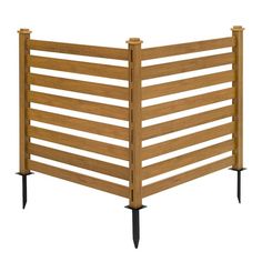 an image of a wooden fence with black posts on the top and bottom bars attached to it