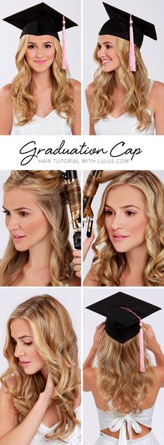 LuLu*s How-To: Graduation Cap Hair Tutorial at LuLus.com! Graduation Cap Hair, Hair Graduation, Graduation Hairstyle, Graduation Hairstyles With Cap, Teknik Makeup, Cap Hairstyles, Hairstyle 2024, Loose Ponytail, Natural Hairstyle