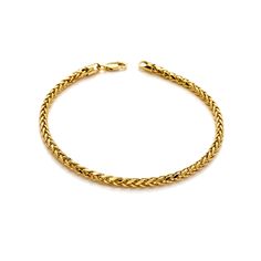 Elevate your style with the exquisite Wheat Palm Gold Bracelet. Crafted from 10K gold, this timeless piece features a delicate wheat palm design. Perfect for any occasion. Classic Gold Braided Bracelet For Formal Occasions, Gold Wheat Chain Bracelet Gift, Gold Wheat Chain Bracelet As Gift, 14k Gold Wheat Chain Bracelet Gift, Classic Gold Bracelets With Wheat Chain, Classic Gold Bracelet With Wheat Chain, Classic Gold Chain Bracelet With Wheat Chain, Yellow Gold Bracelets With Wheat Chain As A Gift, Gold Wheat Chain Bracelets As Gift