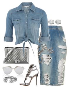 "Denim" by fashionkill21 ❤ liked on Polyvore featuring Giuseppe Zanotti, Finn, Christian Dior and David Yurman Women Denim Outfits, Looks Total Jeans, Chic Wardrobe, Looks Chic, Fall Collection, Outfits Fashion, Fashion Mode