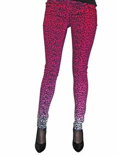 Women's pink ombre leopard print stretch t-jeans.97% cotton/ 3% spandex.Machine wash cold, dry on a flat surface. High Fashion Outfits, Tripp Nyc, Pink Ombre, Flat Surface, Punk Fashion, Stretch Jeans, High Fashion, Pink Ladies, Leopard Print