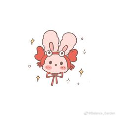 a drawing of a pig with big ears on it's head and two eyes