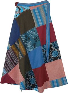 Multicolored Mixed Patchwork Wrap Around Cotton Skirt | Multicoloured | Wrap-Around-Skirt, Patchwork, Vacation, Beach, Gift, Jacket, Dance, Fall, Floral, Printed, Solid, Bohemian Wrapper Skirt, Bohemian Maxi Skirt, Long Skirt Summer, Chic Skirt, Bohemian Style Clothing, Purple Pants, Chic Skirts, Wrap Around Skirt, Skirt For Women