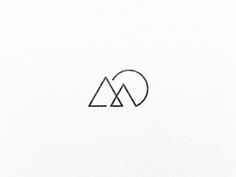 the logo is made up of two triangles and one triangle has been drawn on it