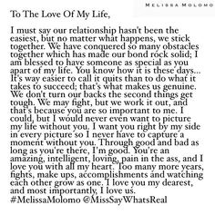 an image of a letter written in black and white with the words to the love of my life