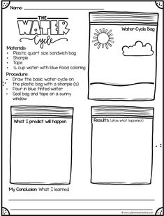 the water cycle worksheet for kids to learn how to use it in their classroom