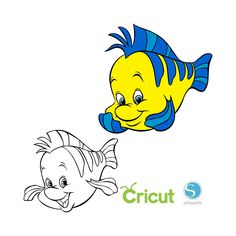 an image of a cartoon fish with the word cricut in front of it