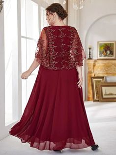 The best trending plus size woman's dress Manga Man, Best Plus Size Dresses, 2 Piece Prom Dress, Chiffon Lace Dress, Rosa Coral, Shein Brasil, Soiree Dress