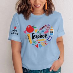 Teacher Heart, Teacher Sublimation, Back To School, Teacher Gift TH T-Shirt Made from airy fabric, can be worn all year around, good sweat absorbing, wear at home, good sleepwear, or any sports activities. Great as Birthday gifts, any Holiday presents for loved ones or It's a gift to yourself. This adorable item can be designed upon anyone's wish with any title. Product details: Brand: Gildan Classic unisex cut makes this easy to fit the body. Material: Cotton Heavyweight Fabric. Sport Grey And Teacher Sublimation, Deer Shirt, Holiday Presents, T Shirt Painting, School Glue, School Collection, School Teacher Gifts, Home Good, Personalized Clothes