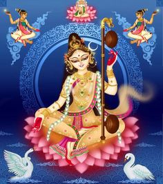 Saraswathi Devi Drawing, Narayan Drawing, Saraswati Painting, God Photos