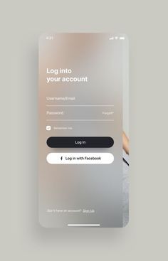 the log into your account screen is shown with an image of someone's hand