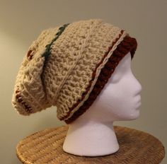 "This soft slouchy hat has a rim that is 20\" around, and the height measures 12\" from rim to crown. According to standard size charts I would say this hat is a Small to Medium." One Size Cream Hat For Fall, Cream Adjustable Beanie Hat, Adjustable Cream Beanie Hat, Brimmed Beanie One Size, Adjustable Cream Crochet Beanie, Slouchy Yarn Cap, Slouchy Fall Hat One Size, Adjustable High Crown Hats For Winter, Bohemian Adjustable Beanie For Fall