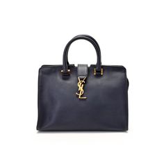 Saint Laurent Monogram Cabas Leather Navy Blue Approx. W30 X H20 X D15cm Shoulder: Approx. 95cm (Maximum) Luxury Blue Shoulder Bag With Logo Hardware, Designer Blue Bags With Logo Hardware, Chic Workwear Bags With Logo, Classic Work Bags With Logo, Luxury Office Bags With Logo, Luxury Blue Bags For Work, Luxury Blue Bag For Work, Luxury Blue Work Bag, Elegant Workwear Bags With Logo