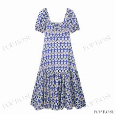 Feminine Wrap Style Evening Dress Collection Blue Square Neck Midi Dress For Spring, Chic Light Blue Square Neck Midi Dress, Blue Square Neck Midi Dress For Day Out, Blue Midi Dress With Square Neck For Day Out, Evening Dress Collection, Dress Collar, Evening Dress Fashion, Patchwork Dress, Shoulder Sleeve