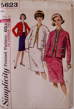 60s Suit Sewing Pattern 1960s Mod Skirt Jacket Pattern Size 16 Bust 36 by SissysPatterns on Etsy 60s Suit, Mod Skirt, Poncho Pattern Sewing, Maxi Dress Pattern Sewing, Suit Sewing Patterns, 60s Patterns, 60s Women, Vintage Boho Dress, Fashion 1960s