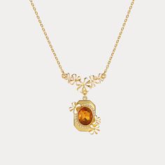 This Osmanthus Fragrans Pendant Necklace is an luxuriously exquisite piece. Handcrafted with beautiful enamel, it is an elegant accessory that will instantly upgrade any formal look. A timeless treasure, it is sure to become a cherished heirloom. DETAILS Plating: 18K Gold Materials: 18K Gold on Brass, Enamel, Artificial Gemstone Measurements: Length: 16.53"(42cm) + Extender: 2.56"(6.5cm) Weight: 13.7g Hypoallergenic design Osmanthus Fragrans, Astrology Jewelry, Astrology Necklace, Moon And Star Ring, Moon And Star Earrings, Fruit Jewelry, Nature Earrings, Nature Necklace, Jewelry Lockets