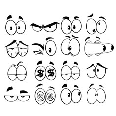 an image of cartoon eyes with different expressions