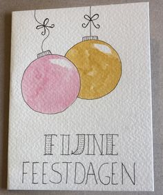 a card with two ornaments hanging from it's sides and the words fuline festagen