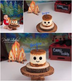 there is a cake that has been made to look like a campfire