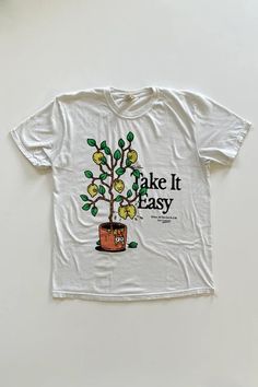 Take It Easy T-shirt – Takeout Order Thrift Shop Finds, Tree Graphic, Cute Fit, Take It Easy, Thrift Shopping, Cool Items, T Shirt Men, Stylish Shirts, Surface Design