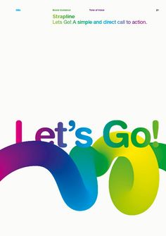 the poster for let's go, which features colorful text and an abstract design