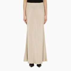 Beige linen-blend long skirt by Max Mara Studio features a flared skirt and back zip fastening. Formal Spring Linen Skirt, Formal Linen Skirt For Spring, Fitted Linen Formal Skirt, Formal Fitted Linen Skirt, Fitted Linen Skirt For Formal Occasions, Spring Evening Flare Skirt, Flare Skirt For Spring Evening, Elegant Linen Flared Maxi Skirt, Elegant Beige Linen Skirt