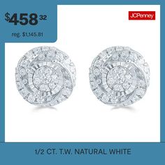 Features: Quick ShipDiamond Clarity: I3Earring Back: PostSetting: NickStone Cut: RoundDiamond Color: I-JMetal Color: WhiteEarring Length: 9.7mmEarring Width: 9.7mmRounded Carat Weight: 1/2 Ct. T.w.Care: Wipe CleanStone Type: 70 Natural DiamondAuthenticity: Natural DiamondBirthstone: April BirthstoneEarrings Style: Stud Earrings, Multi-Diamond Earrings, Halo EarringsMetal: Sterling SilverCountry of Origin: Imported Anniversary Round Cluster Earrings In White, White Round Diamond Cut Cluster Earrings, White Round Cluster Earrings With Diamond Cut, White Round Cluster Earrings For Anniversary, White Brilliant Cut Round Cluster Earrings, White Cluster Earrings With Diamond Accents, White Diamond Cut Cluster Earrings For Anniversary, White Diamond Round Cluster Earrings, Anniversary White Diamond Cut Cluster Earrings