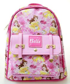 ALL OVER PRINT FAUX LEATHER. SIZE 11" TALL. Cute Leather Backpack With Adjustable Strap, Cute Leather Backpack, Small Backpack Purse, Unicorn Backpack, Mini Backpack Purse, Belle Disney, Toddler Backpack, Cute Handbags, Herschel Heritage Backpack