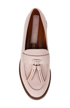 Tassel embellishments amplify the menswear-inspired intrigue of this glossy go-to loafer. 1 1/4" heel Synthetic upper, lining and sole Imported Summer Wardrobe Essentials, Loafer Women, Wedding Guest Shoes, Sneaker Slippers, Tassel Loafers, Sports Blazer, Baby Boy Shoes, Made Clothing, Boy Shoes