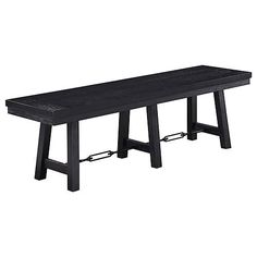 a black bench sitting on top of a white background