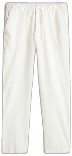 Casual H&m Straight Pants, H&m White Casual Pants, H&m Casual White Pants, Casual White H&m Pants, H&m Casual Tapered Leg Pants, H&m Casual Ankle-length Pants, H&m High-waisted Cotton Pants, Casual White Ankle-length Chinos, White Cotton Ankle-length Chinos