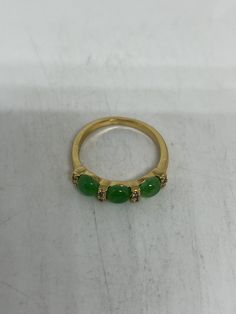 Vintage Lucky Green Nephrite Jade ring Large green nephrite jade Ornate gold finished White bronze Vintage ring, does not tarnish, NOT sterling Size 6-8 My jeweler can custom re size for a $10-$20 fee All rings are shipped free in the US in a nice gift box. Check out our over a THOUSAND great reviews Engraving is $4 per letter and is not always perfect depending on the piece. It can take a few days if the jeweler is busy. This is payable to Paypal Judithsltd@gmail.com Gold Jade Emerald Ring, Gold Emerald Ring With Stone Setting, Lucky Green, Golden Ring, Nephrite Jade, Jade Ring, Vintage Ring, Vintage Rings, Statement Rings