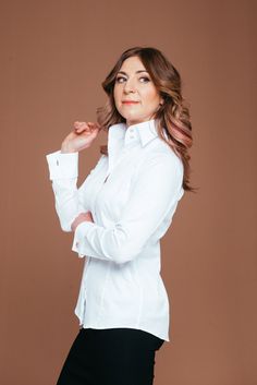 White blouse for women, stretch blouse, white shirt women, fitted elegant blouse women, frehch cuff shirt, LUXURY woman clothing Women's french cuff blouse, white business shirt womens, womens business shirts, womens dress shirts for work, formal white blouse for women Formal white blouse for ladies White button down shirt women's long sleeve White business shirt womens Dressy blouses elegant blouses for wedding guest High quality white dress shirt women Luxury model from Luxury European quality Corporate Tops, Womens White Shirts Blouses, Womens Dressy Blouses, White Dress Shirt Women, White Shirt Women, Dressy Blouses, Womens Business, French Cuff Dress Shirts, Cotton Shirts Women