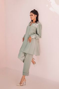 SKU: 3004 Price for Shirt & Trouser 2pc This lulling shade of green serves as a canvas for this fabulous piece embellished with delicate cutwork and thread embroidery with laces. Green Sets With Intricate Embroidery And Long Sleeves, Green Long Sleeve Sets With Intricate Embroidery, Elegant Green Sets With Intricate Embroidery, Elegant Pista Green Cotton Set, Green Floral Embroidered Sets For Spring, Green Long Sleeve Sets With Lace Work, Green Long Sleeve Set With Lace Work, Elegant Summer Sets With Embroidered Sleeves, Green Floral Embroidery Sets For Spring