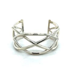 Tiffany & Co Authentic Estate Large Celtic Knot Cuff Bracelet 7.5 Medium Silver TIF373 - Certified Fine Jewelry Tiffany Bracelet, Tiffany And Co Bracelet, Silver Money Clip, Pearl Cufflinks, David Yurman Ring, David Yurman Bracelet, Jewelry Tiffany, Tiffany Bracelets, Tiffany Co Jewelry