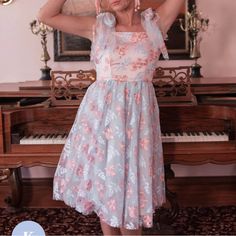 Planning A Tea Party Or Garden Bridal Shower?! Check This Cutie Out! Jessakae Bin Bin Dress! Super Adorable! Back Zipper Square Neckline Fitted Waistline Runs Big, Suggest Sizing Down One Size Pink Spring Midi Dress For Prom, Pink Midi Dress For Prom In Spring, Pink Midi Dress For Spring Prom, Feminine Pink Dress For Garden Party, Pastel Dresses For Spring Party, Elegant Pink Dresses For Garden Party, Pink Sleeveless Dress For Garden Party, Pink Dress For Brunch And Garden Party, A-line Dress For Garden Party