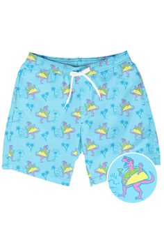 Tipsy Elves Swim Trunks The Tacosaurus Stretch Swim Trunks are prime for summer time swimming, snacking, and stomping around the beach like a dang dinosaur. Keep your shades on and your lettuce shredded, bro. Men's Summer Outfits, Taco Truck, Tipsy Elves, Mens Summer Outfits, Shark Tank, Cleaning Materials, Swim Trunks, Mens Summer, Summer Time