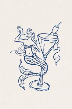 Hand Drawn Illustrations, Sea Branding, Cocktails Design, Mermaid Prints, Mermaid Cocktail, Mermaid Graphic, Cocktail Illustration, Mermaid Illustration, Italian Lifestyle