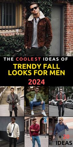 Stay stylish this autumn with 20 trendy fall looks for men ideas for 2024. Our curated collection features the best in mens fashion, offering a variety of outfits for any occasion. From casual streetwear to sophisticated office attire, these fall looks ensure you stay on-trend and comfortable. Discover the top mens fashion trends of the season with our fall outfit ideas. 2024 Men Fall Fashion, Mens Fall 2024 Fashion, Fall Fashion 2024 Men, Fall Outfits Men 2024, Fall 2024 Mens Fashion Trends, Mens Fall Fashion 2024, Mens Fashion 2024, Men’s Fall Fashion 2024, Casual Fall Outfits For Men