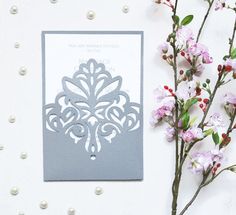 a card that has some flowers on it