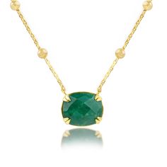 PRICES MAY VARY. 18k Real Gold - This gemstone necklace for women is made in 18k gold over sterling silver. This real gold necklace for women is anti-tarnishing and great for sensitive skin. Wear this pendant necklace for women everyday and everywhere! Created Green Emerald - This emerald birthstone necklace for women features a large 10x12mm cushion cut created emerald green stone that has an opaque finish for a natural look. Add this emerald necklace for women to your jewelry collection Adjust Large Gemstone Necklace, September Birthstone Necklace, Green Gemstone Necklace, Emerald Green Stone, Real Gold Necklace, Emerald Necklace Pendant, Emerald Birthstone, Blue Sapphire Necklace, Large Pendant Necklace