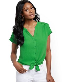 New Arrivals: Women's Must Haves Trending Now | NY&C Professional Outfits Women, Cuffed Shorts, A Style, Professional Outfits, Wrap Blouse, Work Blouse, Petite Fashion, Fashion Essentials, Trending Now